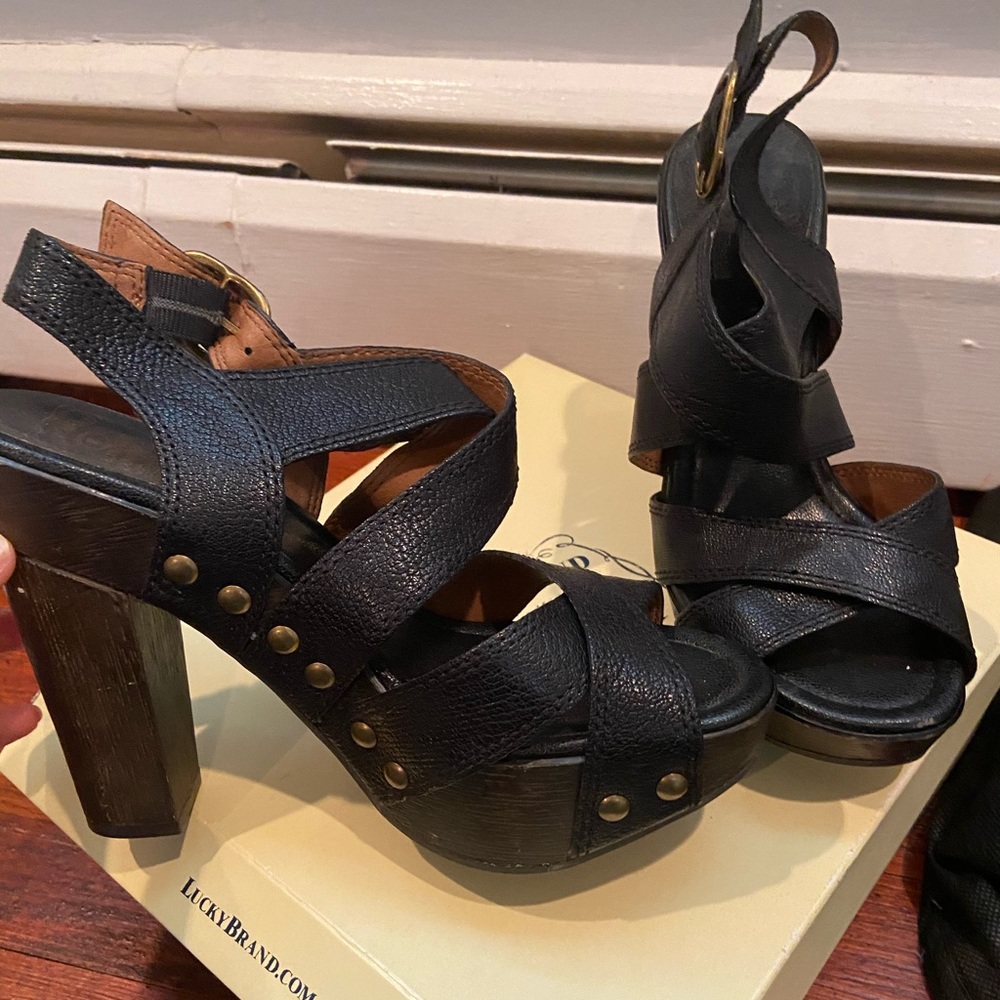 Lucky Brand Tessa Goat Bomber Strappy Sandal/Heels